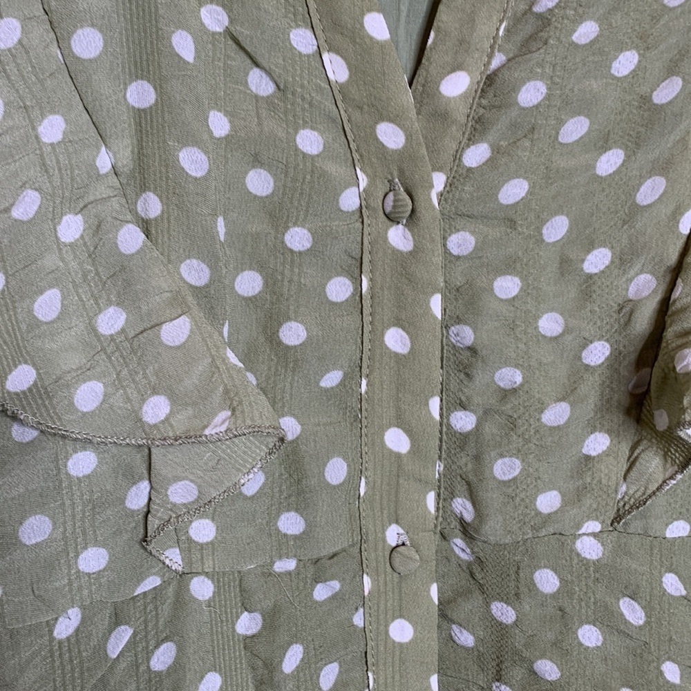 Hayden Los Angeles Green Polka Dot Maxi Dress - Picture 4 of 5